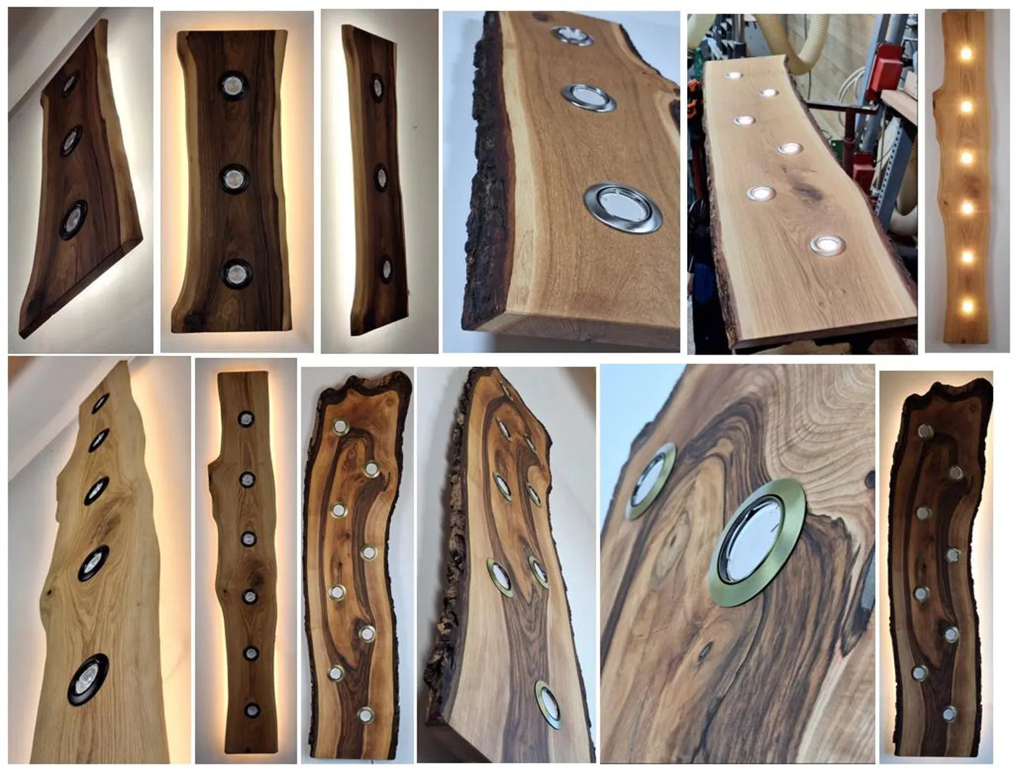 Sahajhast Handmade Live Edge Wood Ceiling Lamp – Flush Mount Light (1