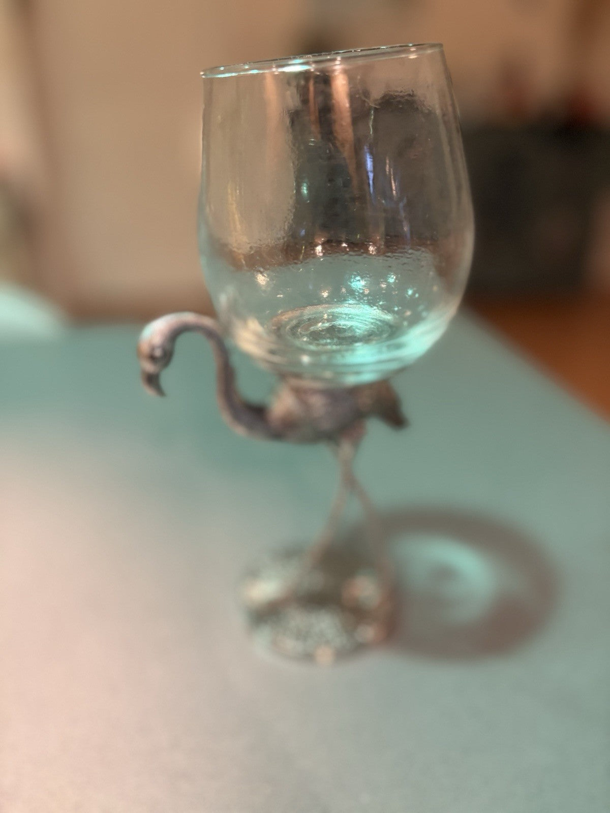 Metal Flamingo Wine Glass Cute!