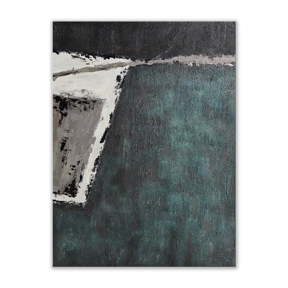 Large Abstract Handmade Painting Retro Green Texture Abstract Wall Art  Wabi-sabi Modern Home Living Room Decor