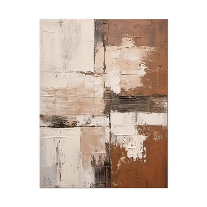 Large Abstract Handmade Painting Brown Textured Wall Art Minimalist Wabi-sabi Modern Home Living Room Decor