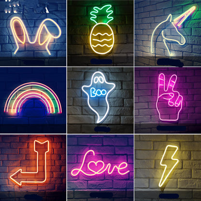 Led Flexible Billboards With Luminous Characters And Neon Signs