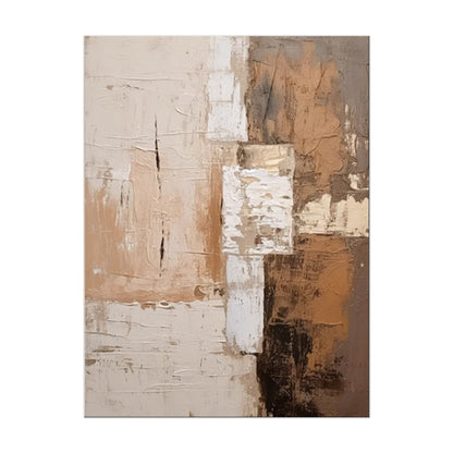 Large Abstract Handmade Painting Brown Textured Wall Art Minimalist Wabi-sabi Modern Home Living Room Decor