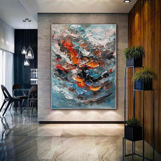 Large Colorful 3D Texture Handmade Oil Painting Original Abstract For Living Room Contemporary Home Decor Scandinavian Art