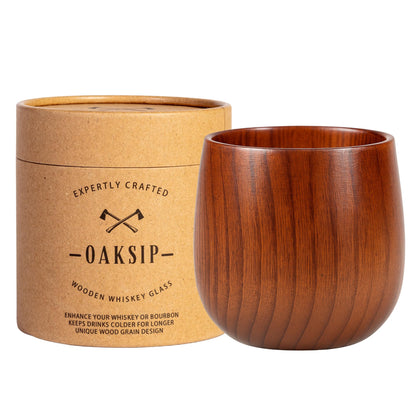 The Original Charred Wooden Bourbon Drinking Glass Bourbon Gifts for Men | Whiskey Glasses For Dad | Great Whiskey Gifts for Men Who Have Everything | Perfect Presents For Boyfriend or Dad (2 Pack)