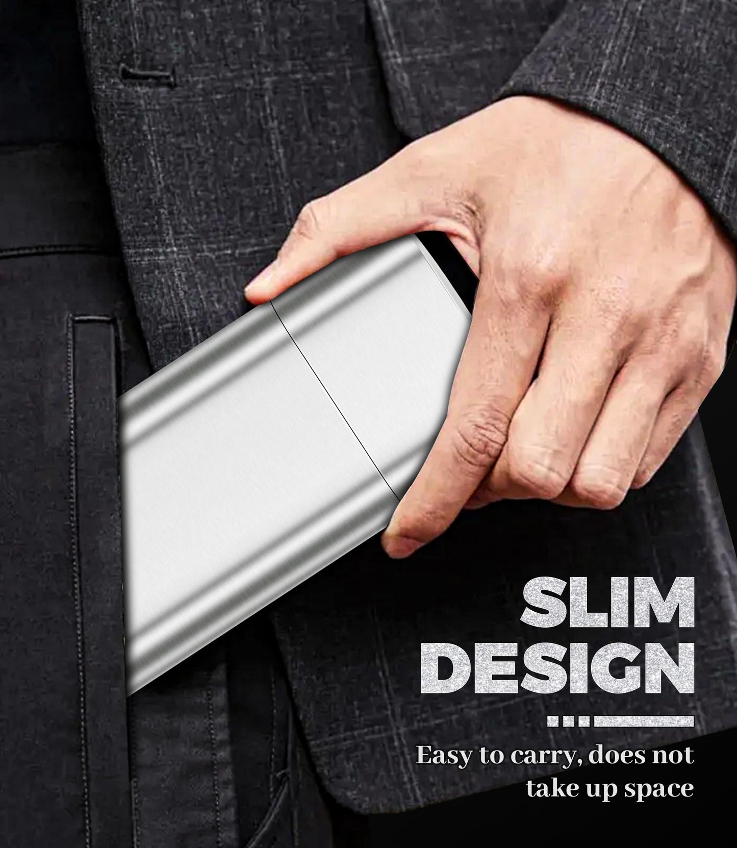 Stainless Steel Cigar Case with Removable Hip Flask, 2pcs Holder Cigar Tube, Travel Cases, Cigars accessary, Christmas gift for Women Men