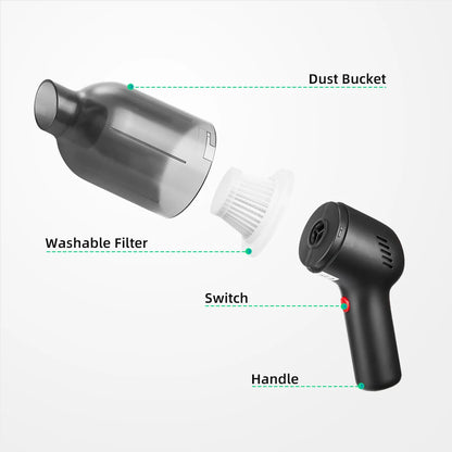 8000Pa Wireless Portable Car Vacuum Cleaner Cordless Handheld Mini