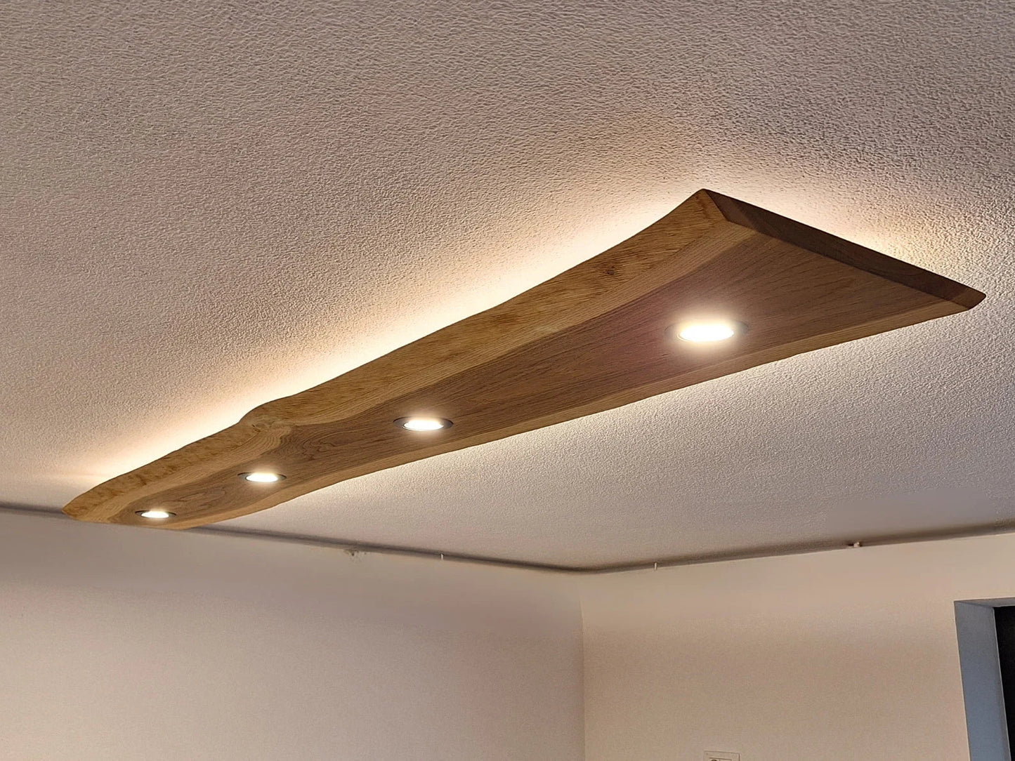 Sahajhast Handmade Live Edge Wood Ceiling Lamp – Flush Mount Light (1