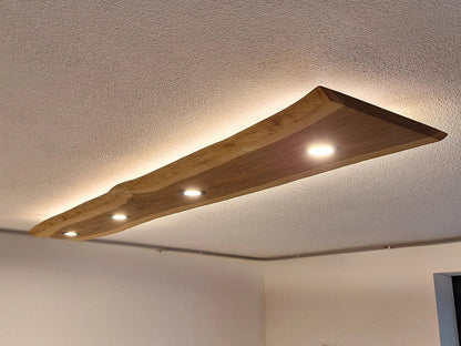 Sahajhast Handmade Live Edge Wood Ceiling Lamp – Flush Mount Light (1