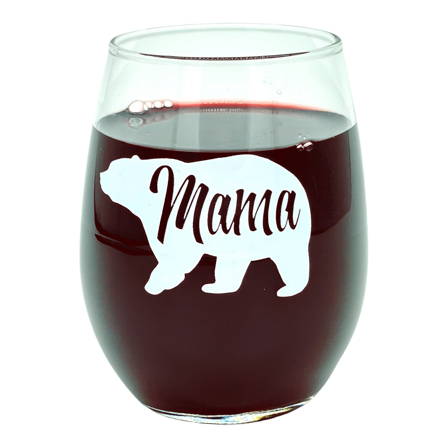 Mama Bear Wine Glass Funny Cute Best Mom of Boys Girls Cool Mother Novelty