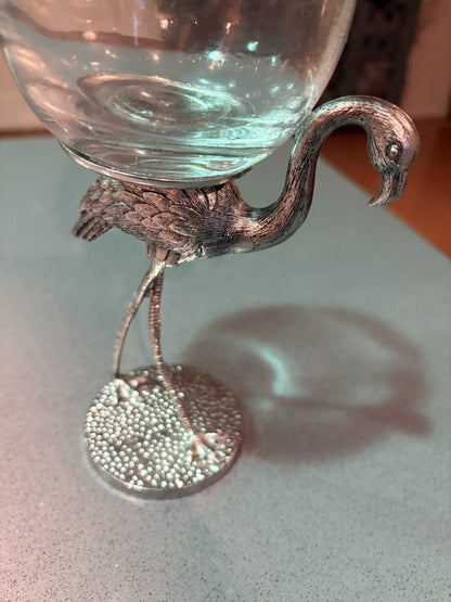 Metal Flamingo Wine Glass Cute!